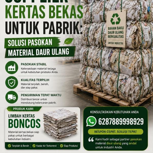 Supplier Kertas Bekas untuk Pabrik: Solusi Pasokan Material Daur Ulang